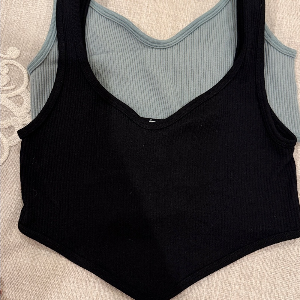 Zara Black and light green fitted tops - Picture 5 of 7